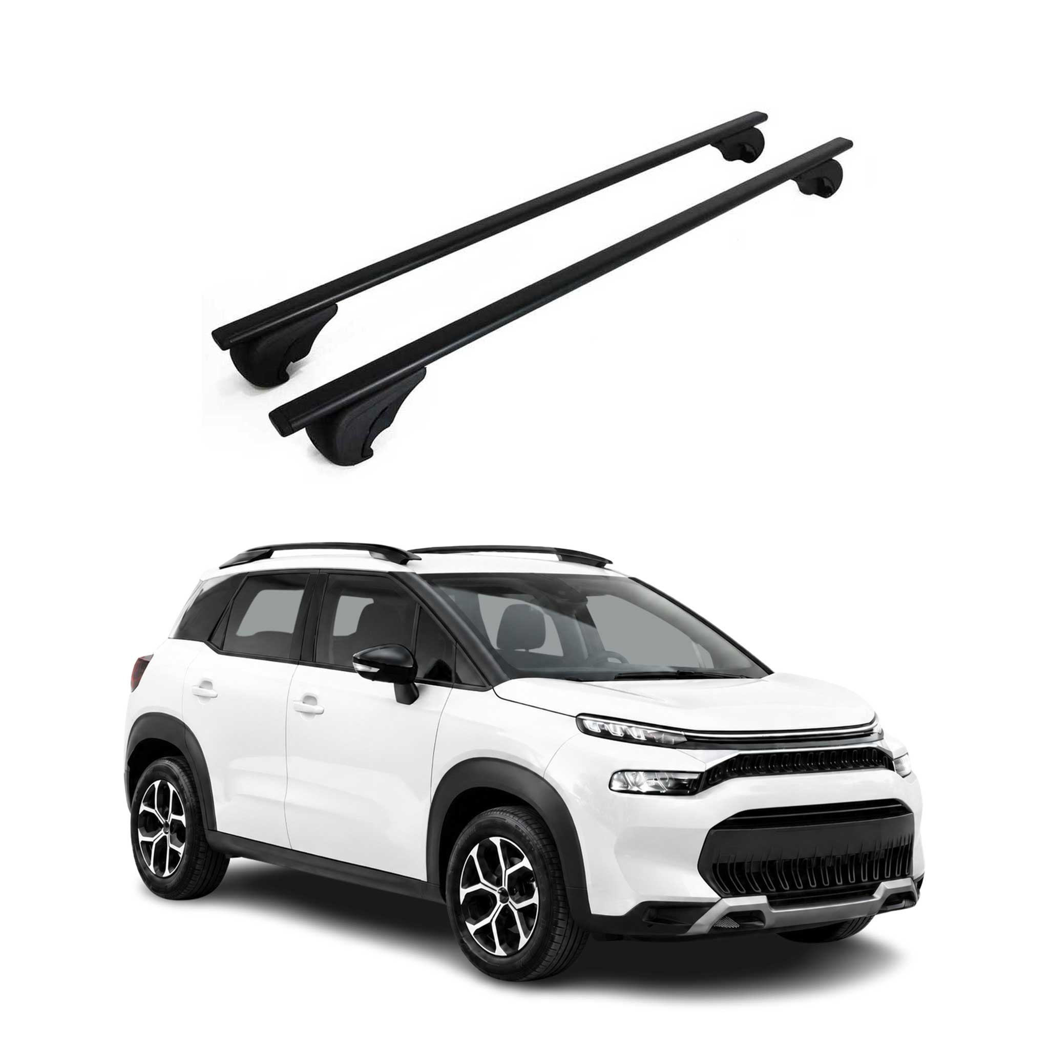Dachträger Grundträger für Citroen C3 Aircross I 2017-2024 Stahl Schwarz 2tlg