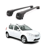 Dachträger Grundträger für Dacia Sandero 2008-2012 Aluminium 75kg Schwarz 2tlg