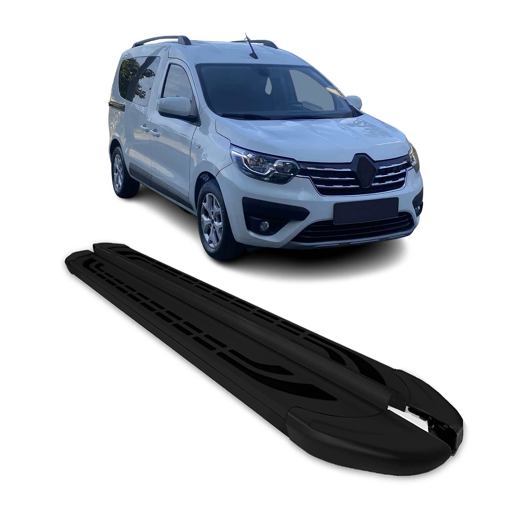 Trittbretter Schweller Seitenbretter für Renault Express 2021-2024 Alu Schwarz
