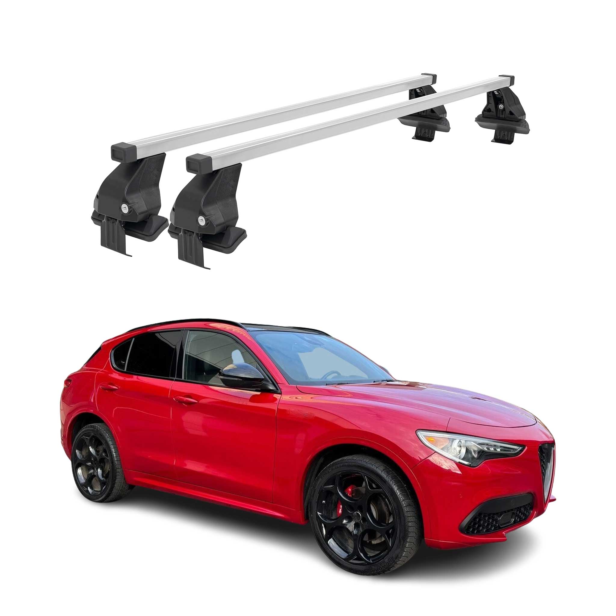 Menabo Dachträger Grundtäger für Alfa Romeo Stelvio 2016-2026 50kg Stahl Grau 2x