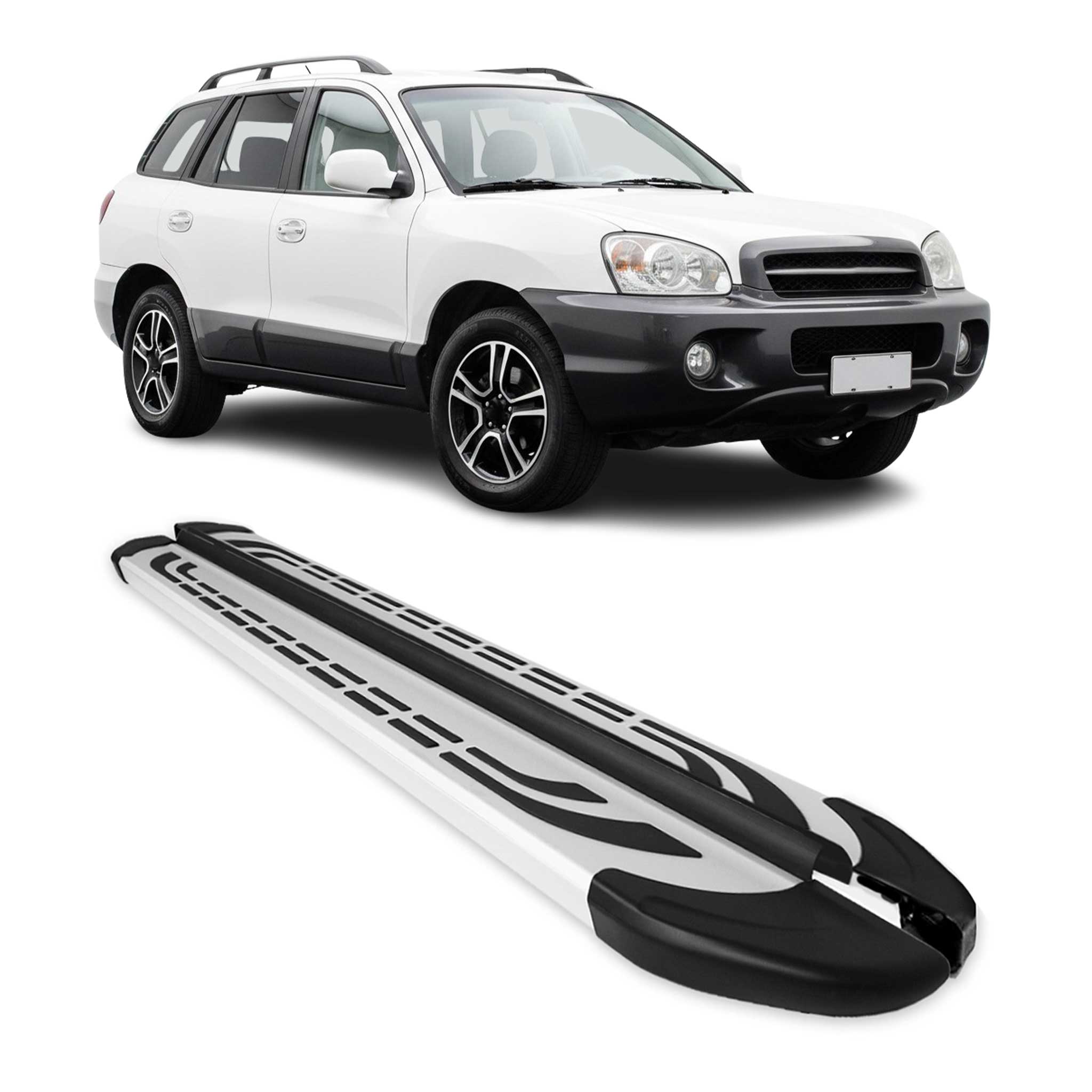 Trittbretter Seitenschweller Seitenbretter für Hyundai Santa Fe 2000-2006 Alu