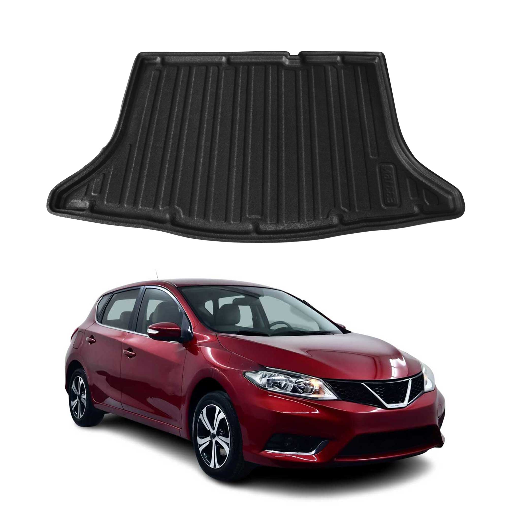 Kofferraumwanne Laderaumwanne für Nissan Pulsar 2014-2018 Gummi TPE Schwarz
