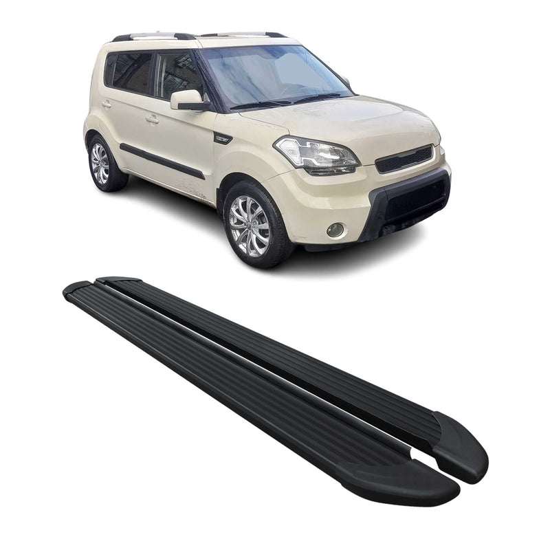 Seitenschweller Trittbretter Schweller für Kia Soul 2008-2015 Aluminium Schwarz