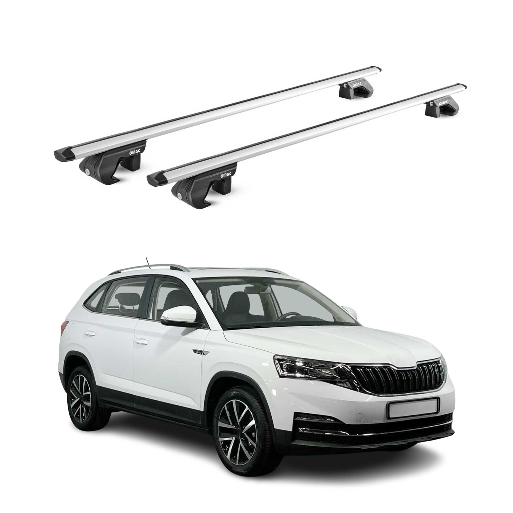 Dachträger Grundtäger für Skoda Kamiq 2019-2026 90kg Aluminium Silber 2 tlg ABE