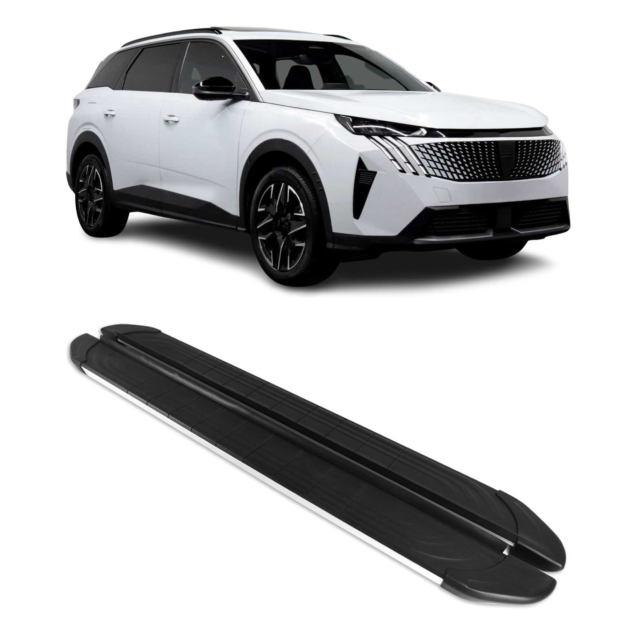 Trittbretter Seitenschweller für Peugeot 5008 III 2024-2026 Alu Schwarz Grau