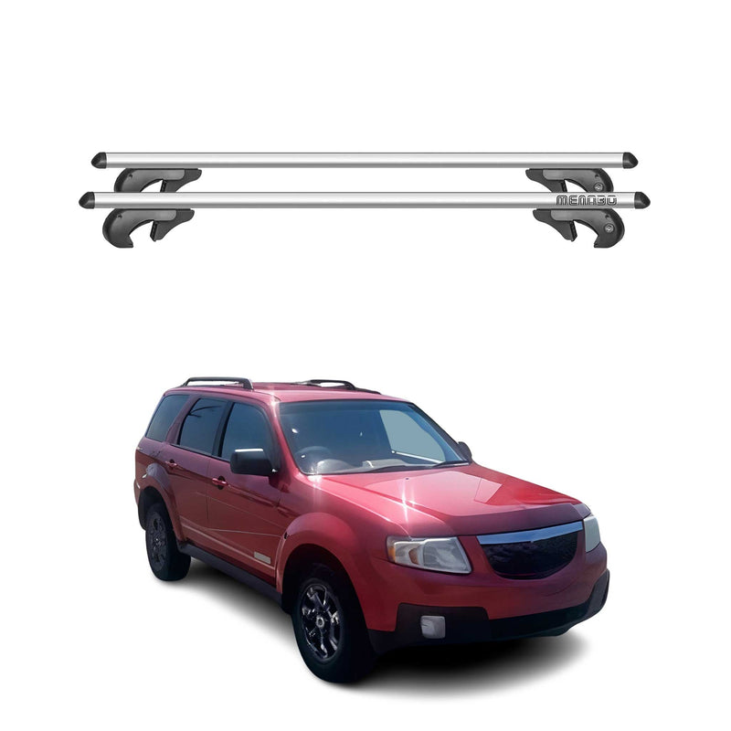 Menabo Dachträger Grundtäger für Mazda Tribute 2007-2012 90kg Alu Silber 2 tlg