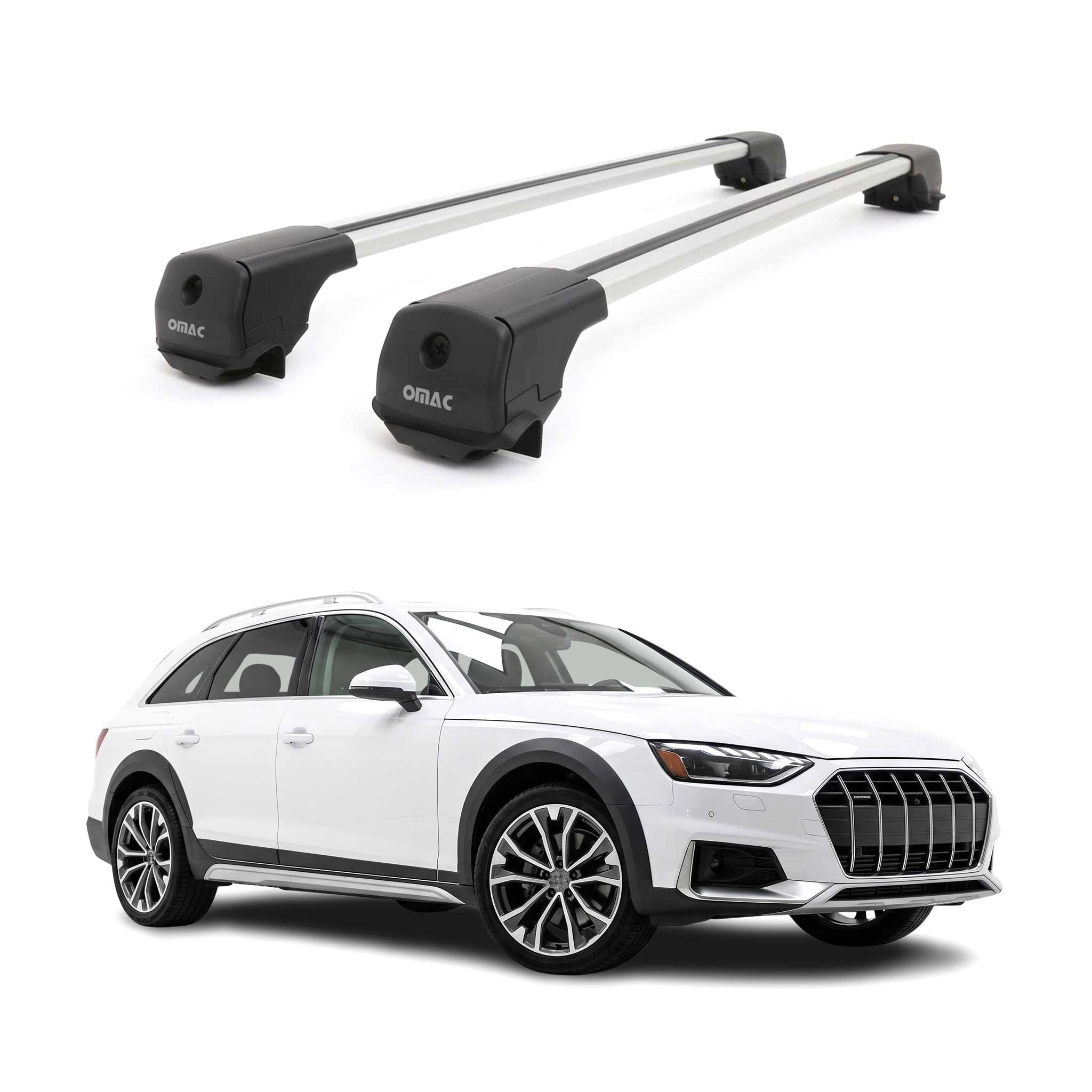Dachträger Grundträger für Audi A4 B9 Allroad 2016-2025 Aluminium 75kg Grau 2tlg