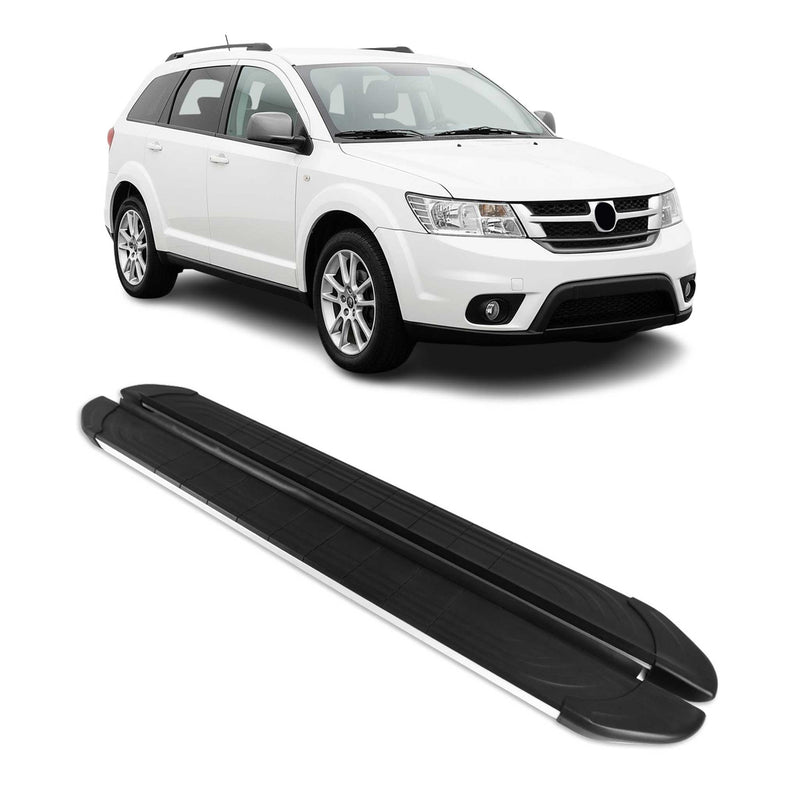 Trittbretter Seitenschweller für Fiat Freemont 2011-2016 Aluminium Schwarz Grau