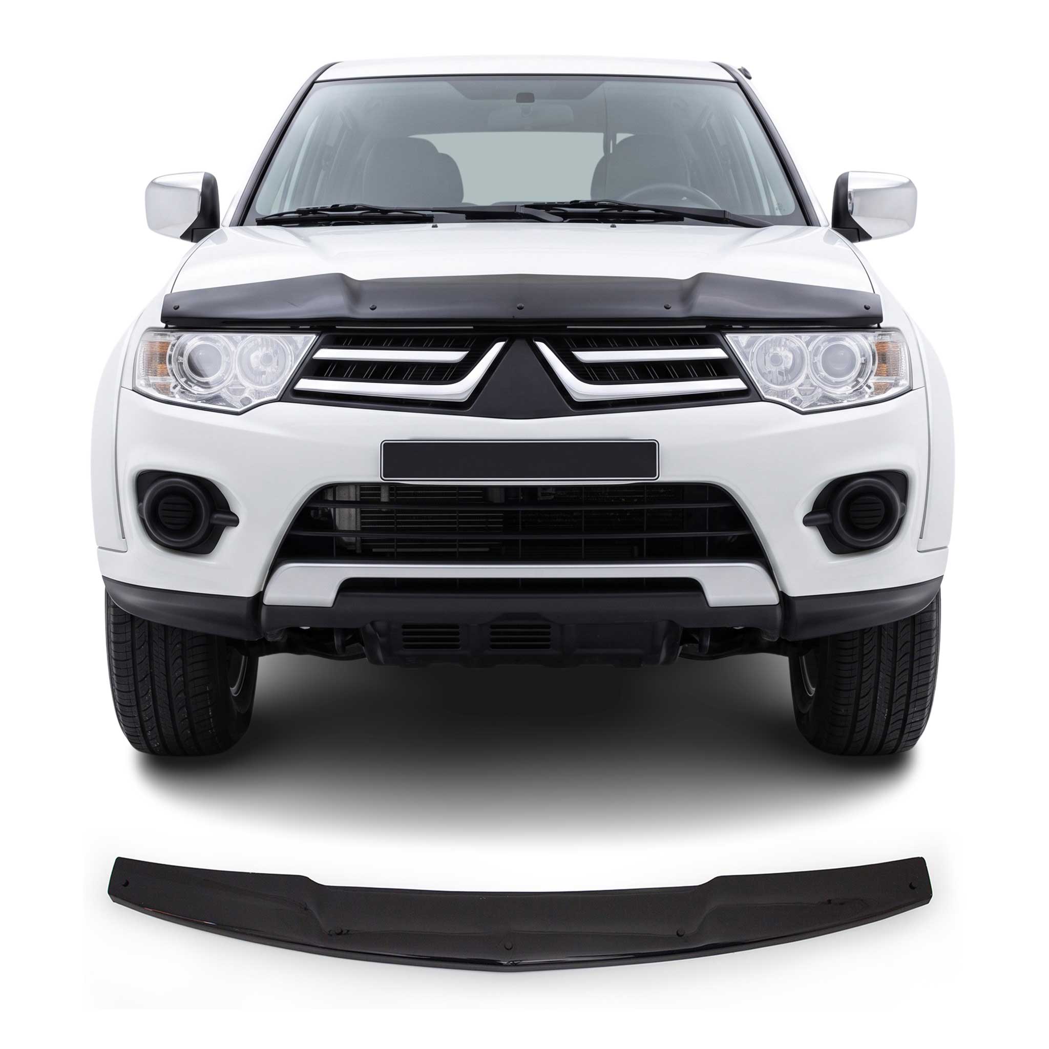 Motorhaube Deflektor Insektenschutz für Mitsubishi L200 2006-2015 Dunkel