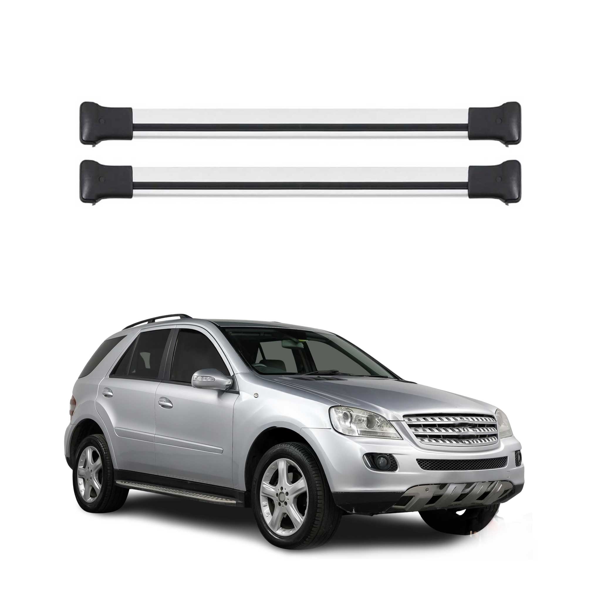 Dachträger Gepäckträger für Mercedes M Klasse W164 2005-2011 Aluminium Grau
