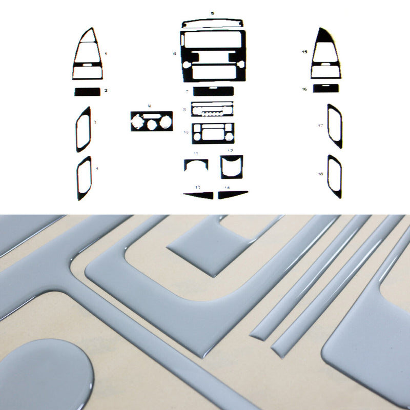 Innenraum Dekor Cockpit für Citroen C4 2004-2010 Aluminium Optik 18tlg