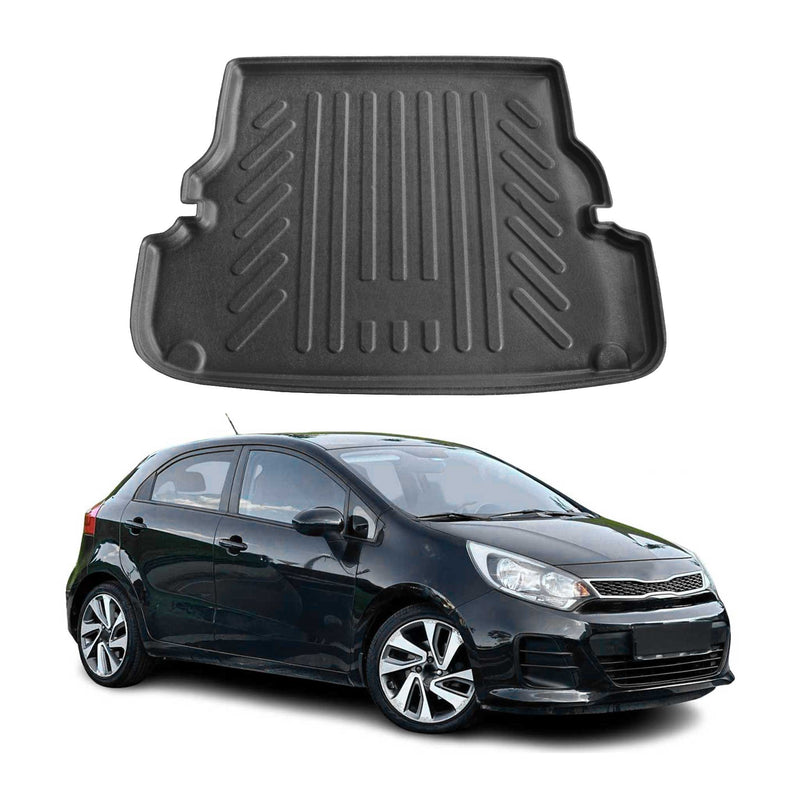 Kofferraumwanne Laderaumwanne für Kia Rio 2011-2017 Stufenheck Gummi TPE Schwarz