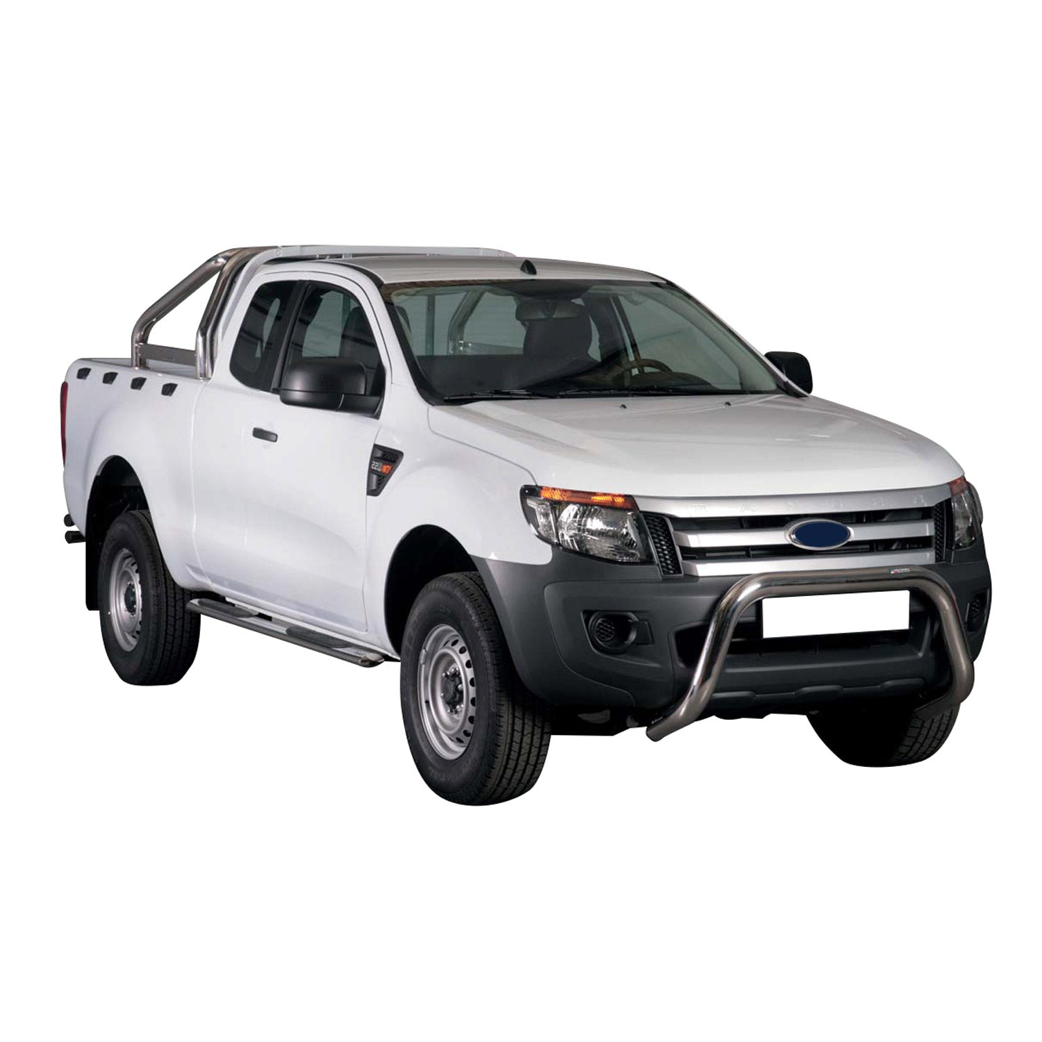 Frontbügel Frontschutzbügel für Ford Ranger 2012-2015 ø76mm Stahl Silber Schutz
