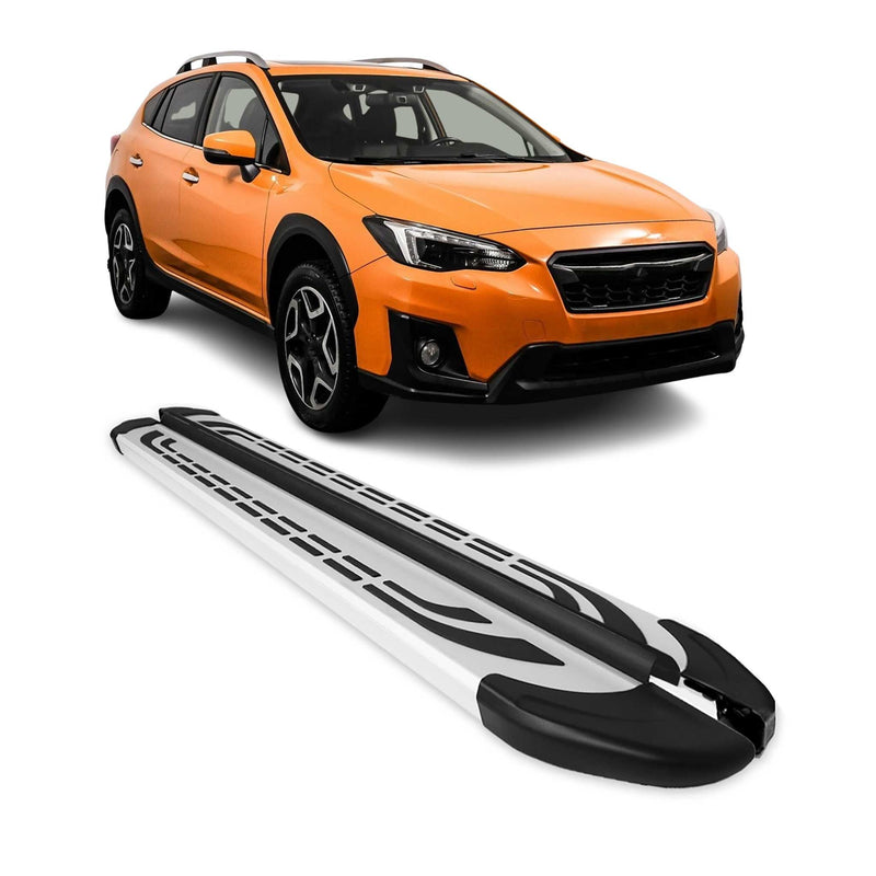 Trittbretter Seitenschweller Seitenbretter für Subaru XV 2012-2018 Alu Grau