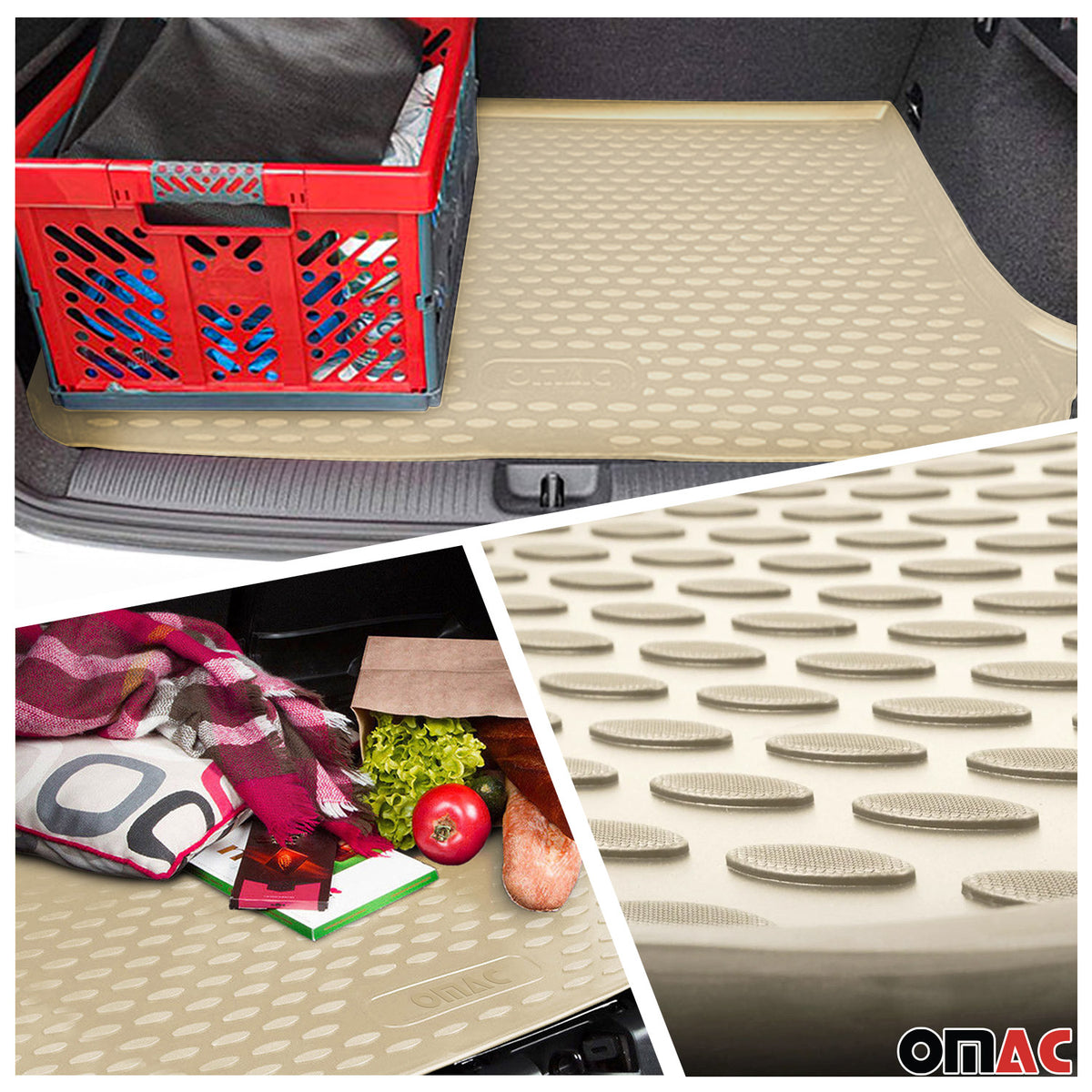 OMAC Fußmatten & Kofferraumwanne Set für Honda Civic 2006-2012 Beige