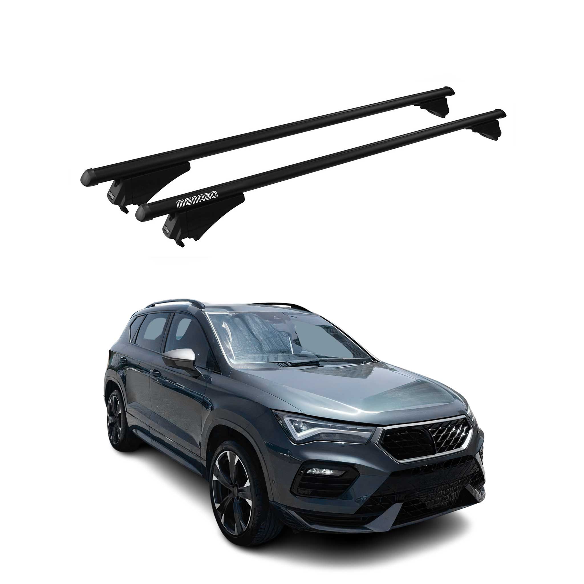 Menabo Dachträger Grundtäger für Cupra Ateca 2016-2026 75kg Alu Schwarz 2 tlg