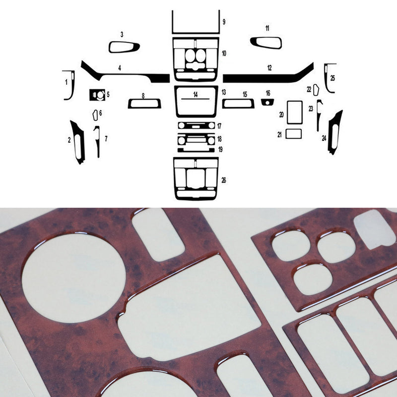 Innenraum Dekor Cockpit für Mercedes Vito W639 2006-2014 Wurzelholz Optik 25tlg