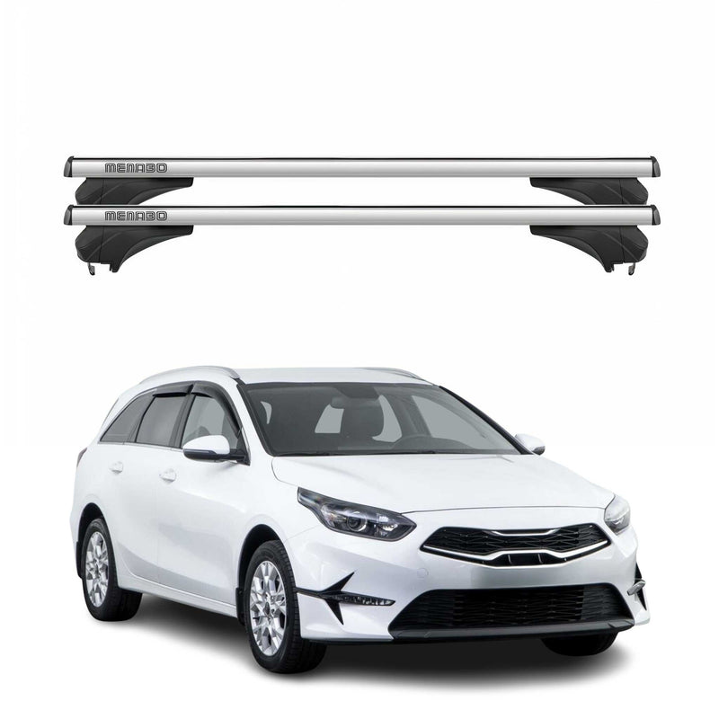 Menabo Dachträger Grundtäger für KIA Ceed Sportswagon 2018-2025 Alu Silber 2 tlg