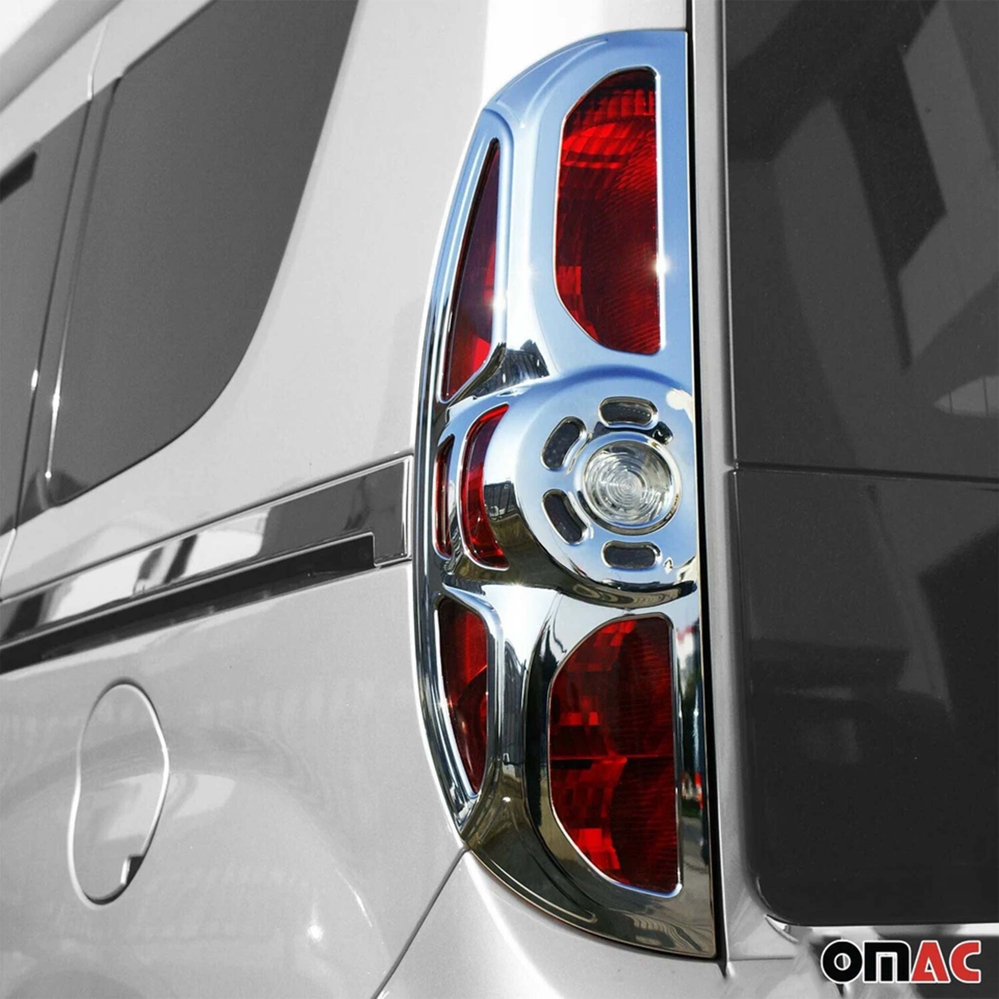 Rücklicht Leisten Heckleuchte für Opel Combo D 2012-2019 Chrom ABS Silber 2tlg
