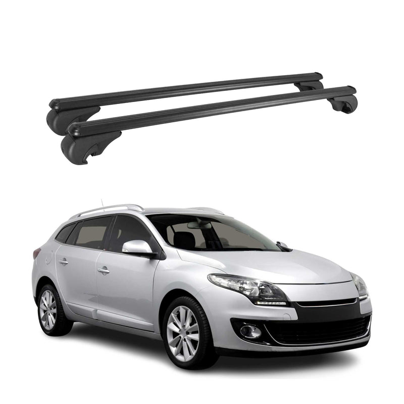 Dachträger für Renault Megane Grandtour 2009-2012 Gepäckträger Alu Schwarz 2x