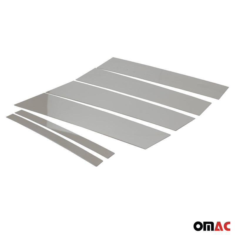 B-pillar door pillar trim for Opel Corsa F 2019-2025 stainless steel silver 6 pieces