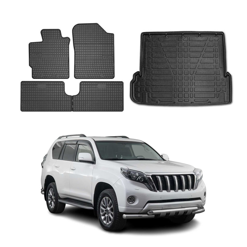 Fußmatten & Kofferraumwanne für Toyota Land Cruiser Prado J150 2009-2023 Gummi