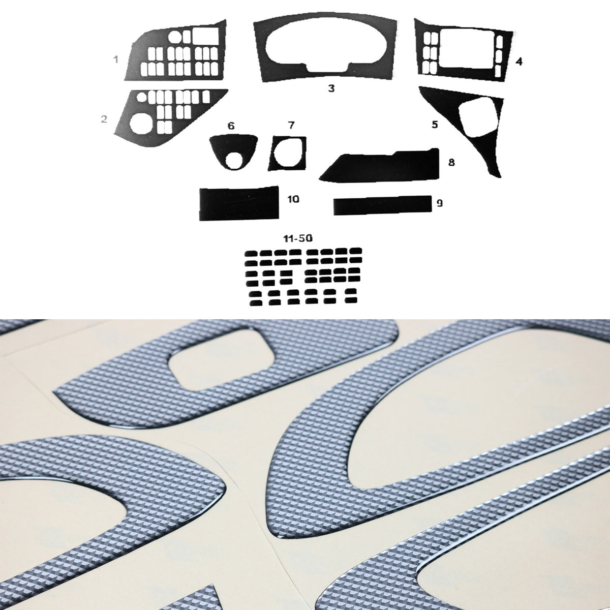 Innenraum Dekor Cockpit für Mercedes Travego 2012-2015 Carbon Optik 50tlg