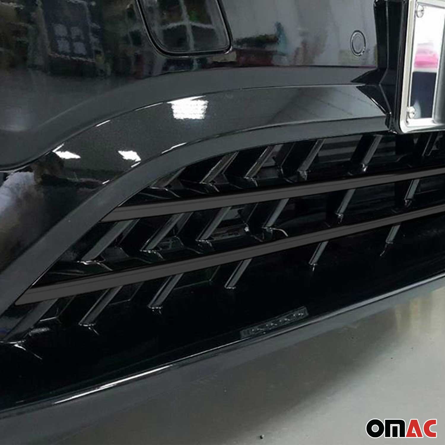 Kühlergrill Leiste Grillleisten für Mercedes Vito W447 2014-2019 Chrom Dunkel 2x