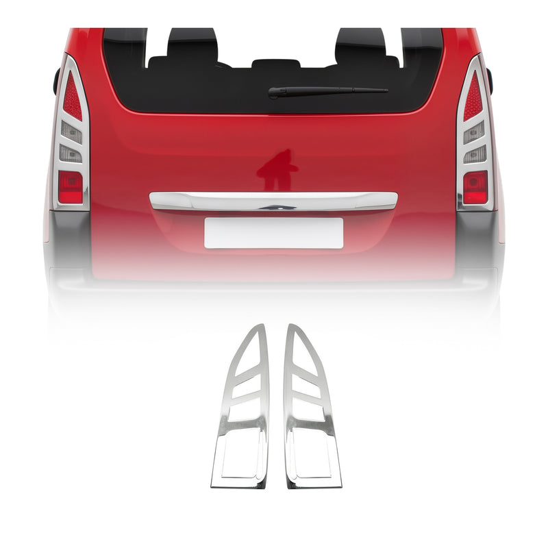 Rücklicht Leisten Heckleuchte für Peugeot Partner Tepee 2008-2012 Edelstahl 2tlg