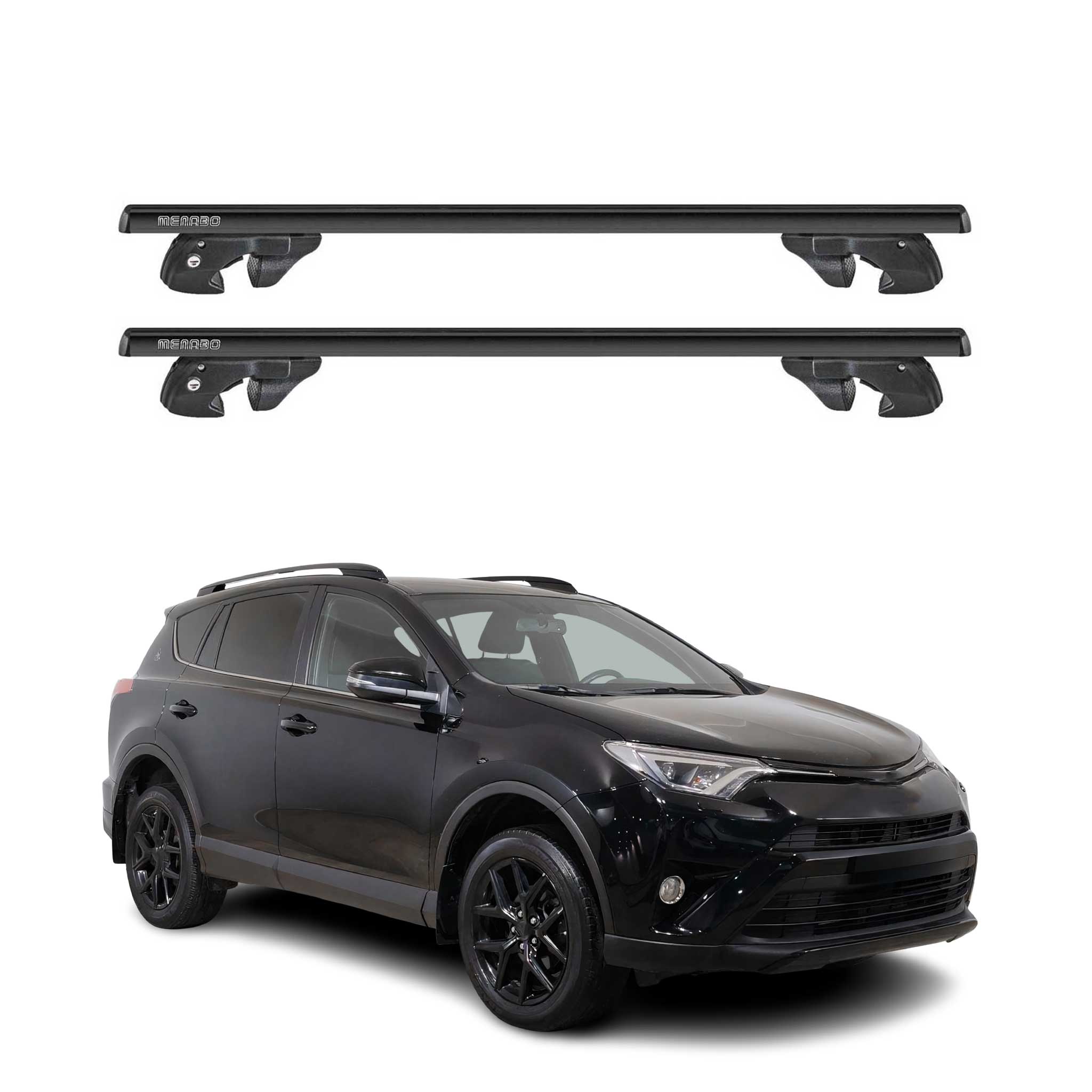 Dachträger Grundtäger für Toyota RAV4 V 2019-2025 Alu 90kg TÜV Schwarz 2tlg
