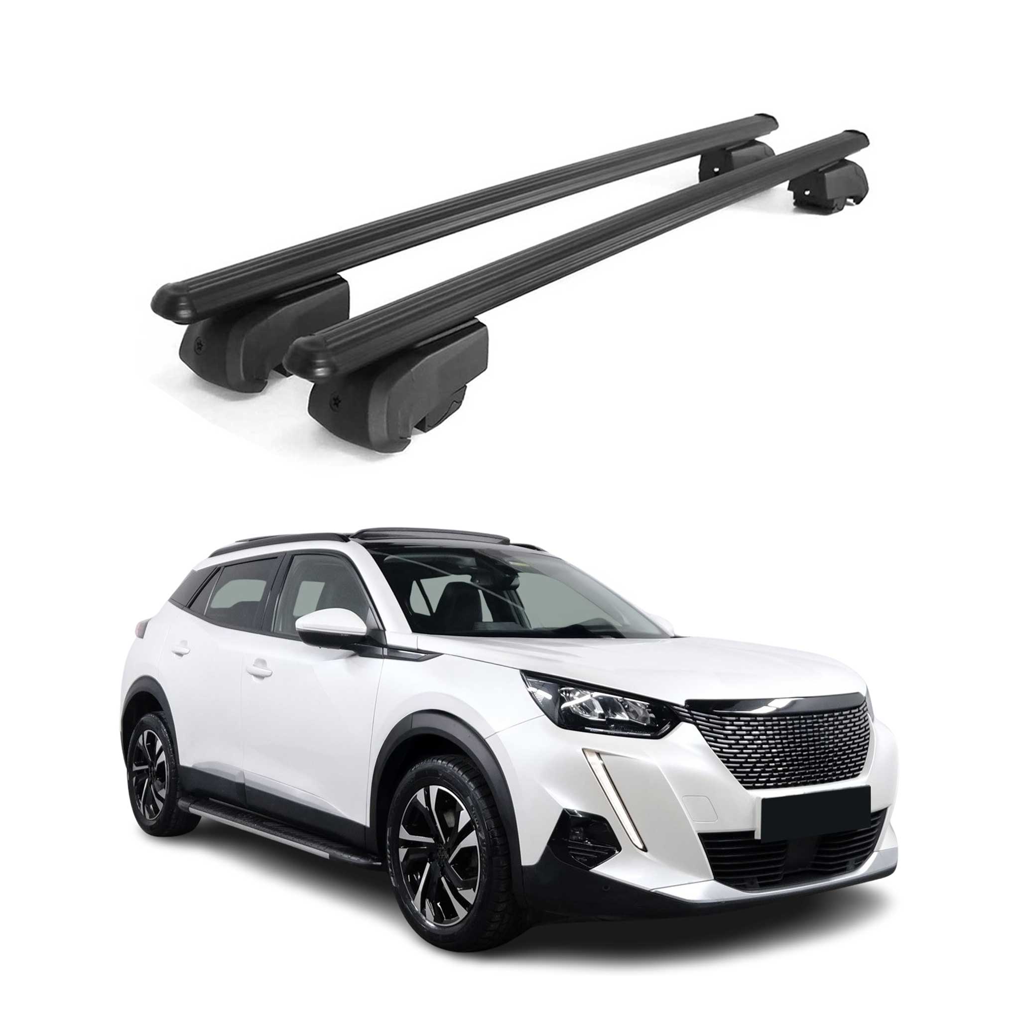 Dachträger Gepäckträger für Peugeot 2008 II 2019-2026 ABE Aluminium Schwarz