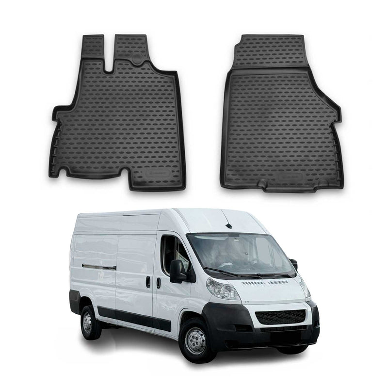 OMAC Gummimatten Fußmatten für Peugeot Boxer 2006-2021 TPE Automatten Schwarz 2x