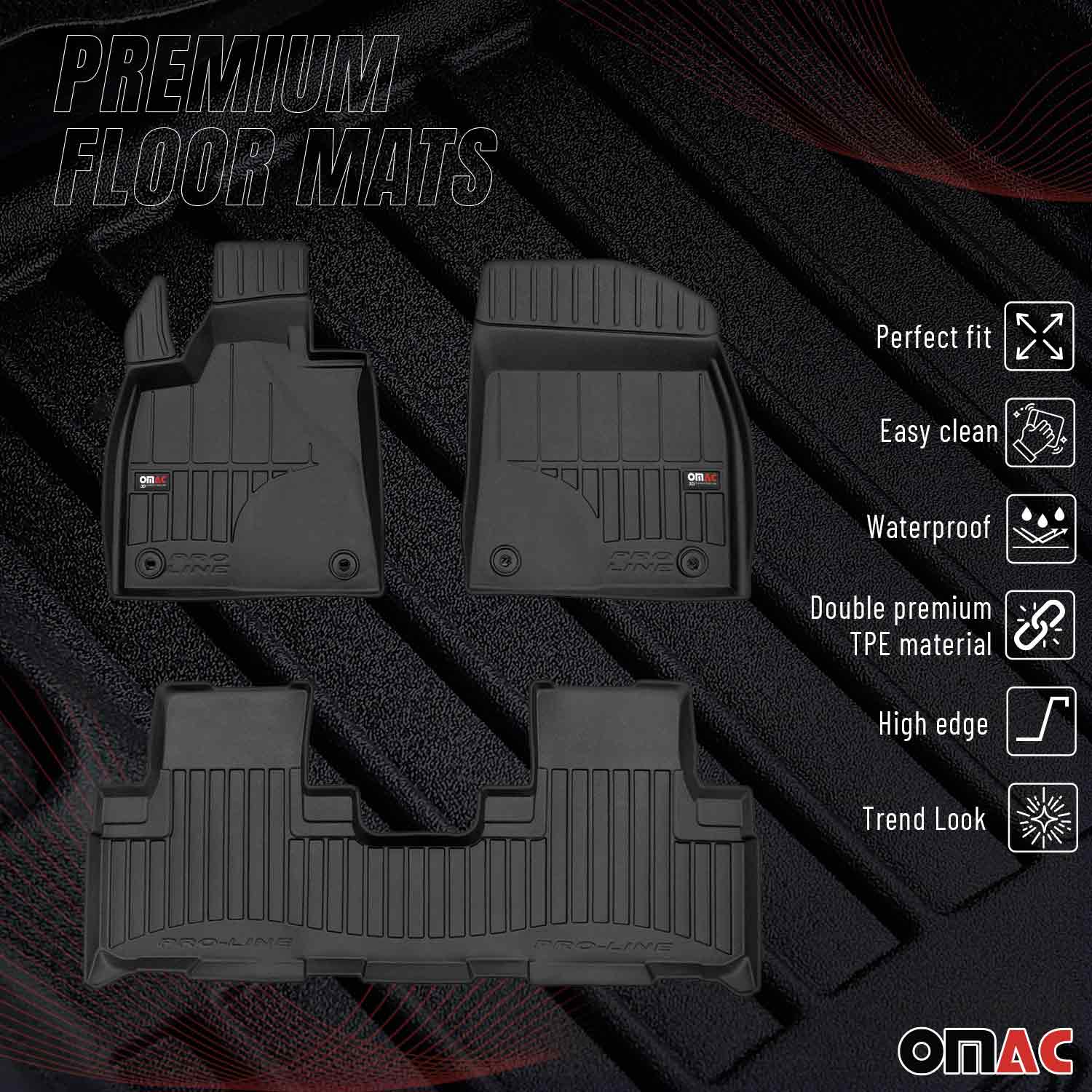 OMAC Gummi Fußmatten für Lexus RX 2016-2022 Premium TPE 3D Automatten Schwarz 4x