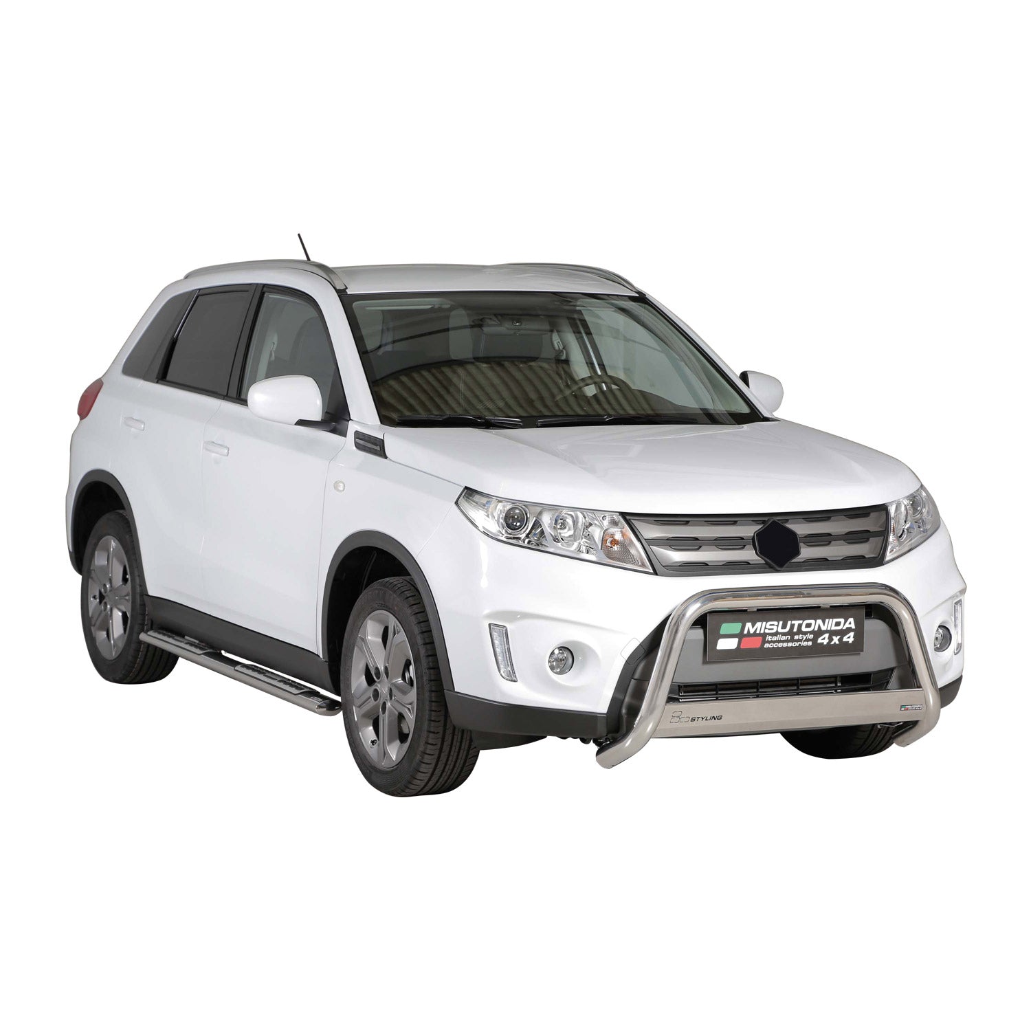 Edelstahl Seitenschweller Schwellerrohre für Suzuki Vitara 2015-2018 Silber