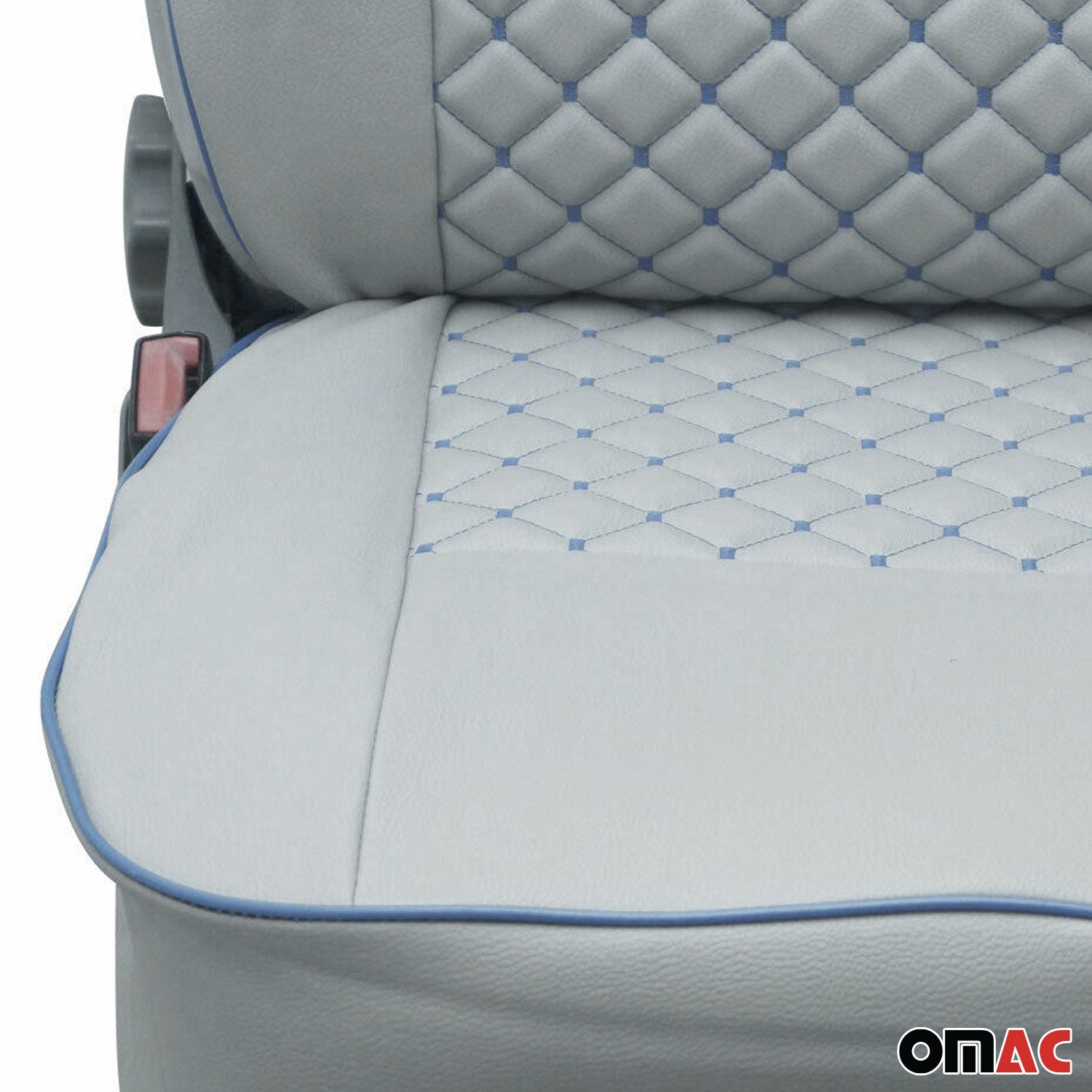 Schonbezüge Sitzbezüge für VW Transporter T5 2003-2015 Leder Grau Blau 2+1