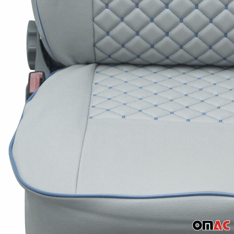 Schonbezüge Sitzbezüge für VW Transporter T5 2003-2015 Leder Grau Blau 2+1