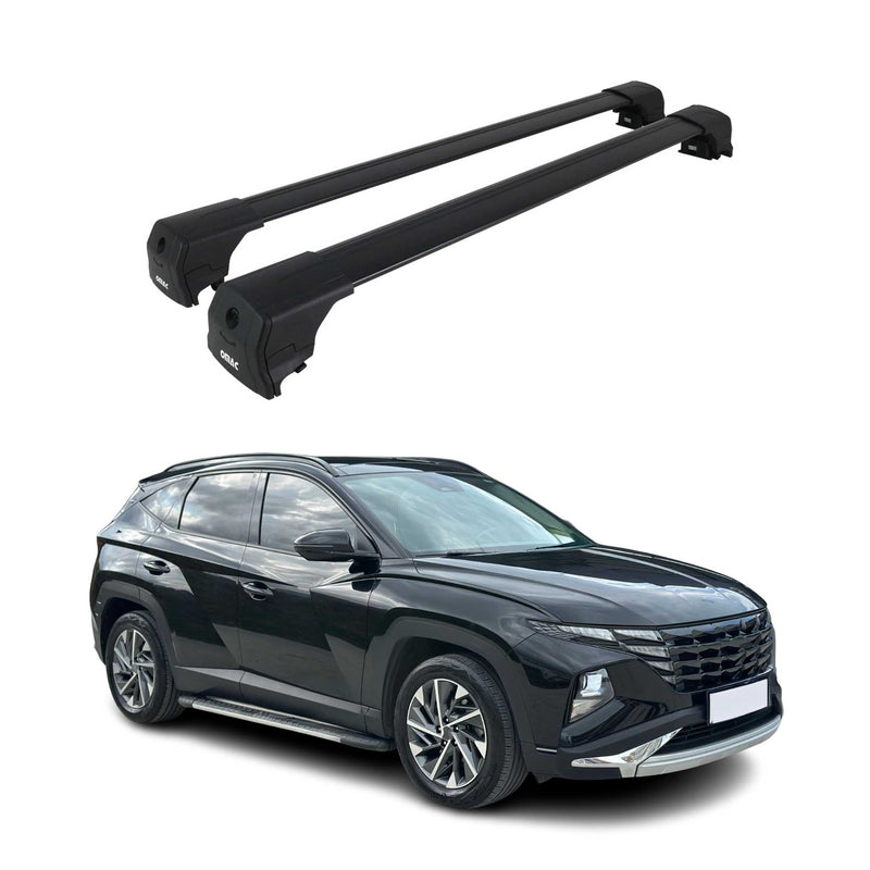 Dachträger Grundtäger für Hyundai Tucson mk4 2020-2025 75kg Alu Schwarz 2tlg
