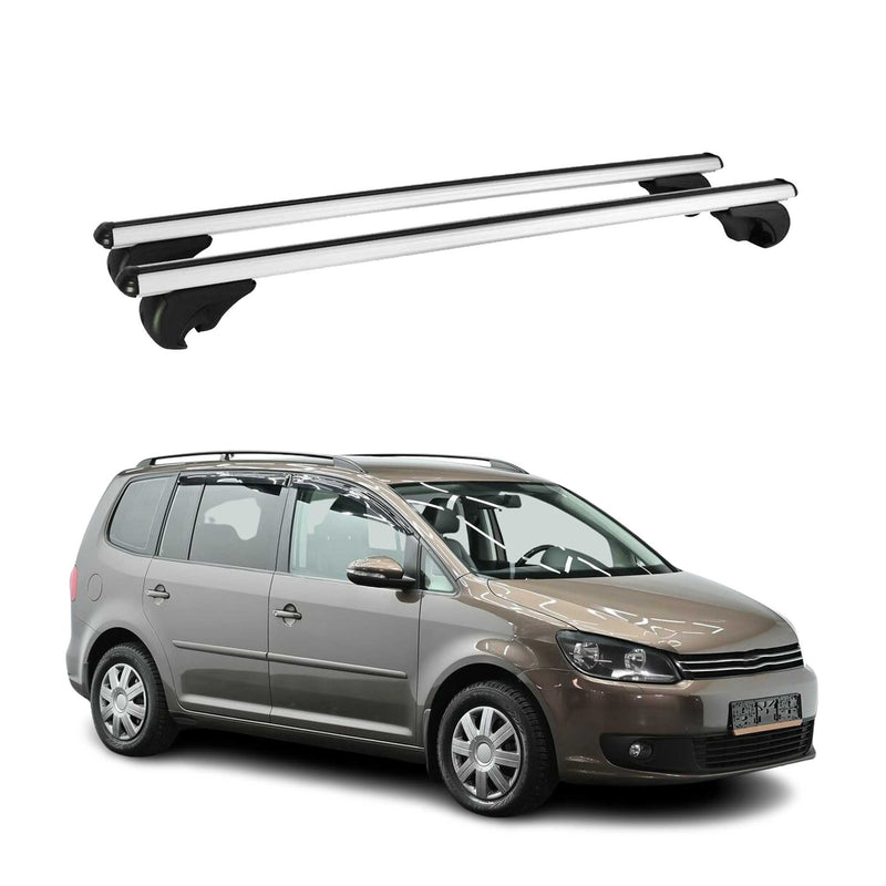 Dachträger Grundtäger für VW Touran mk1 2003-2015 75kg Aluminium Silber 2 tlg