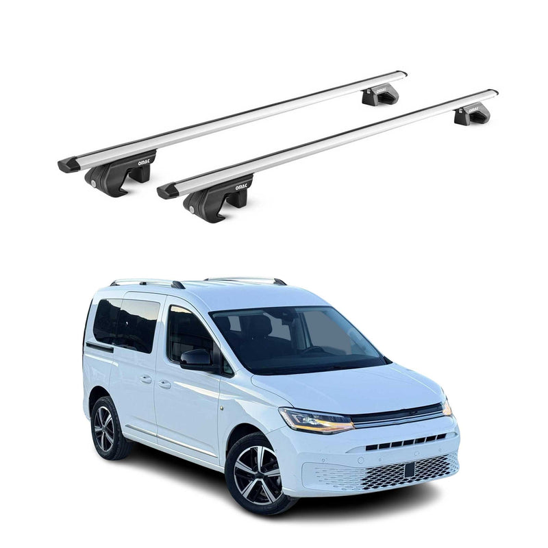 Dachträger Grundtäger für VW Caddy 2020-2025 5 tür 90kg Alu Silber 2 tlg ABE