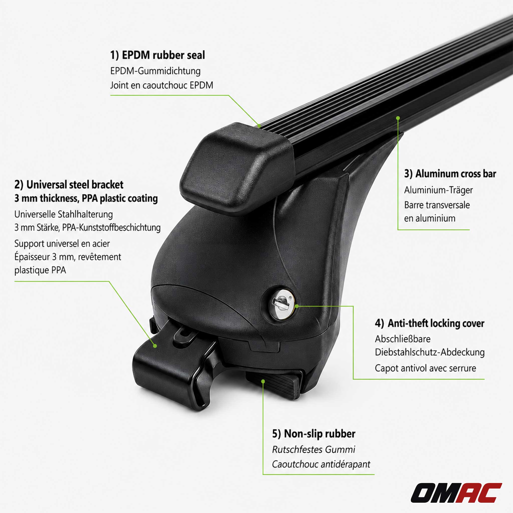 Quick Dachträger für Aiways U5 2020-2023 Stahl Schwarz Abschließbar 2x