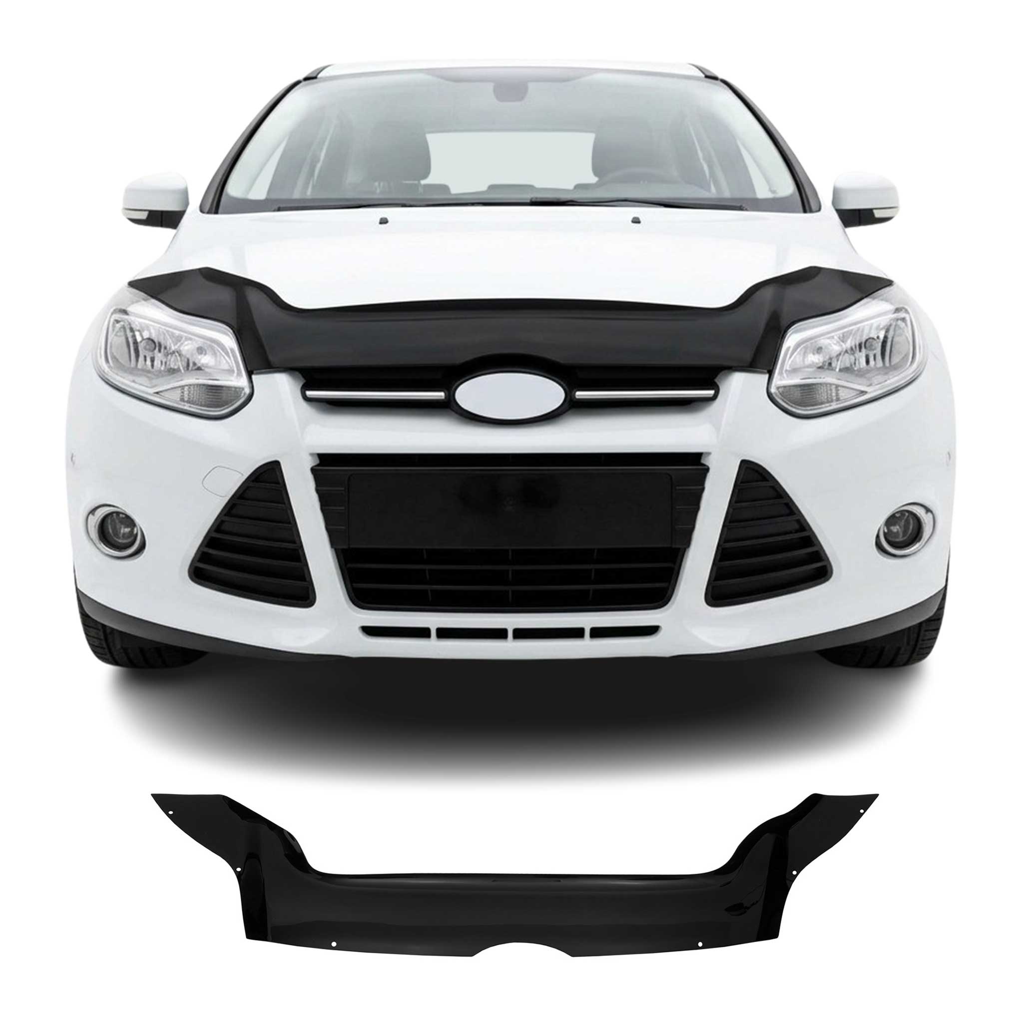 Motorhaube Deflektor Steinschlagschutz für Ford Focus 2010-2015 Schwarz