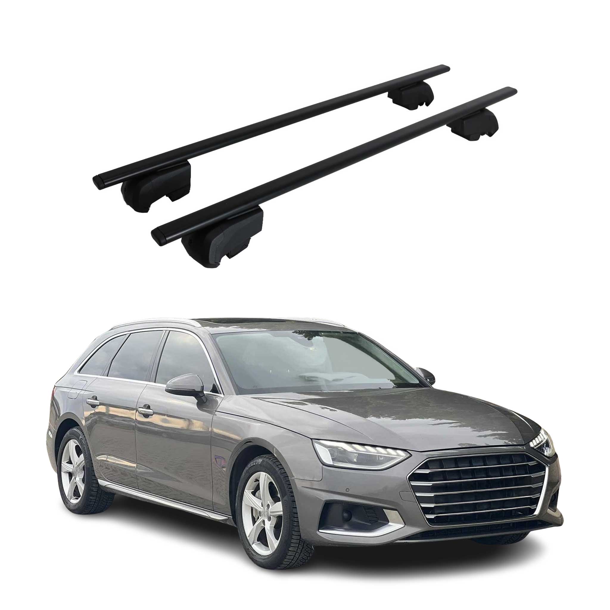 Dachträger Grundtäger für Audi A4 B9 Avant 2016-2025 75kg Metall Schwarz 2 tlg