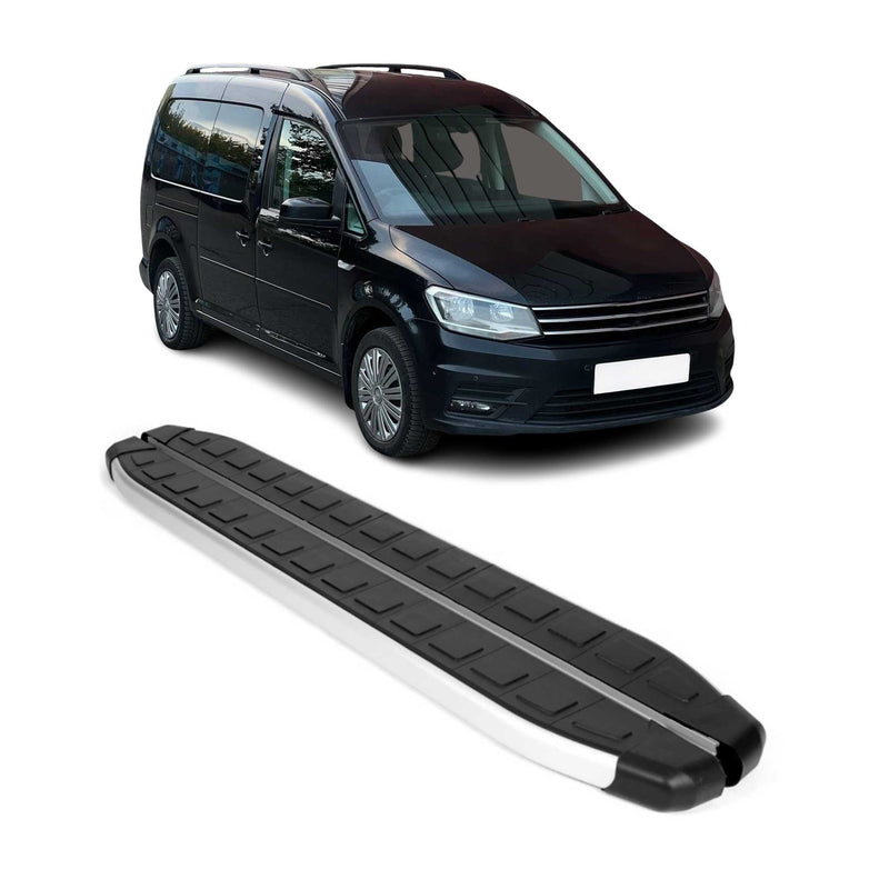 Seitenschweller Seitenbretter Trittbretter für VW Caddy Maxi 2003-20 Alu Schwarz