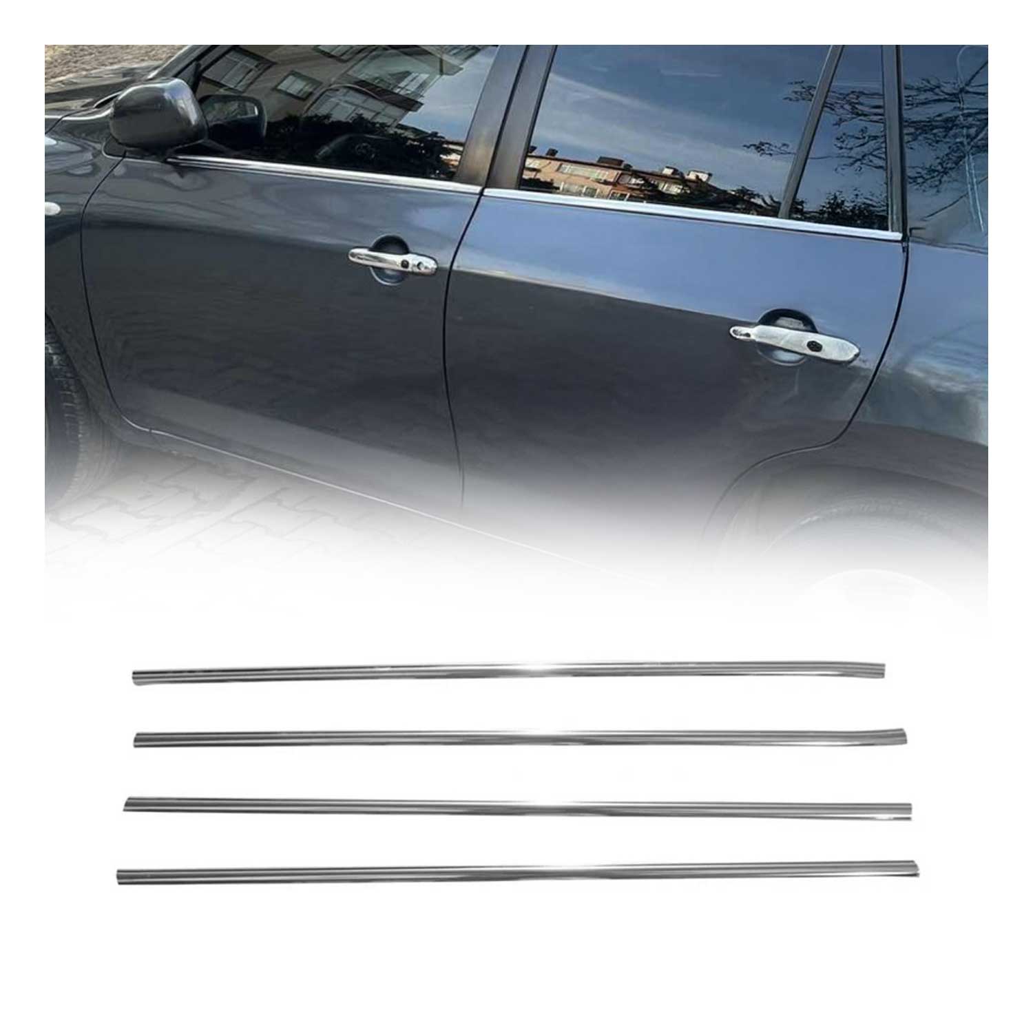 Fensterleisten Zierleisten für Toyota RAV4 Fenster x4 2006-2012 Edelstahl 4tlg