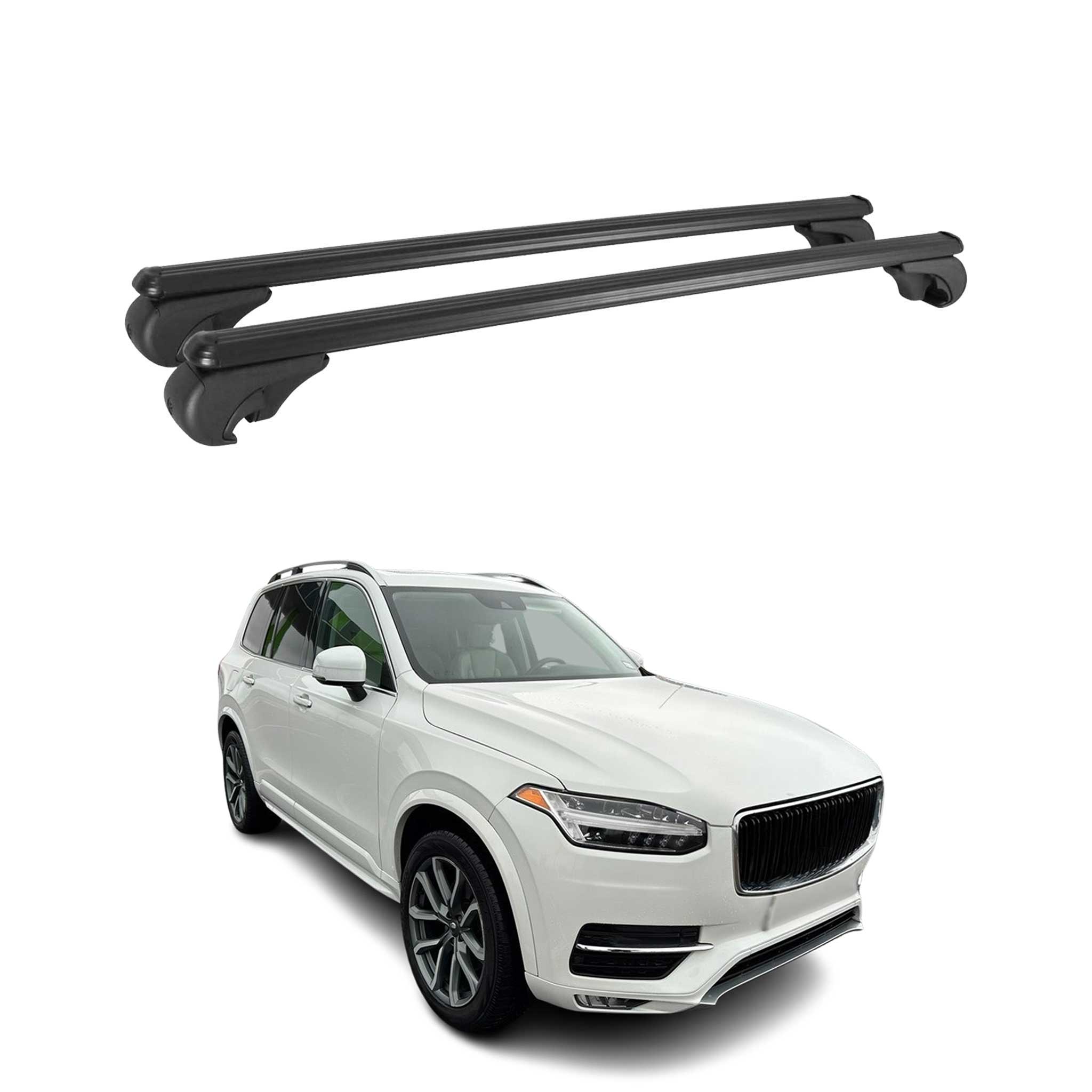 Dachträger für Volvo XC90 2015-2020 Gepäckträger Grundträger Alu Schwarz 2x