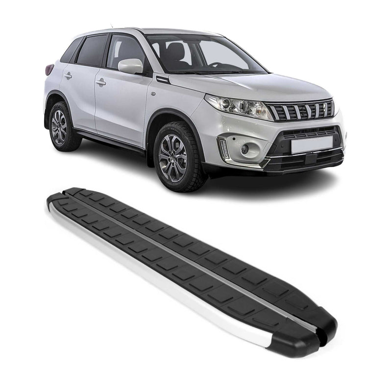 Seitenschweller Seitenbretter Trittbretter für Suzuki Vitara 2015-25 Alu Schwarz