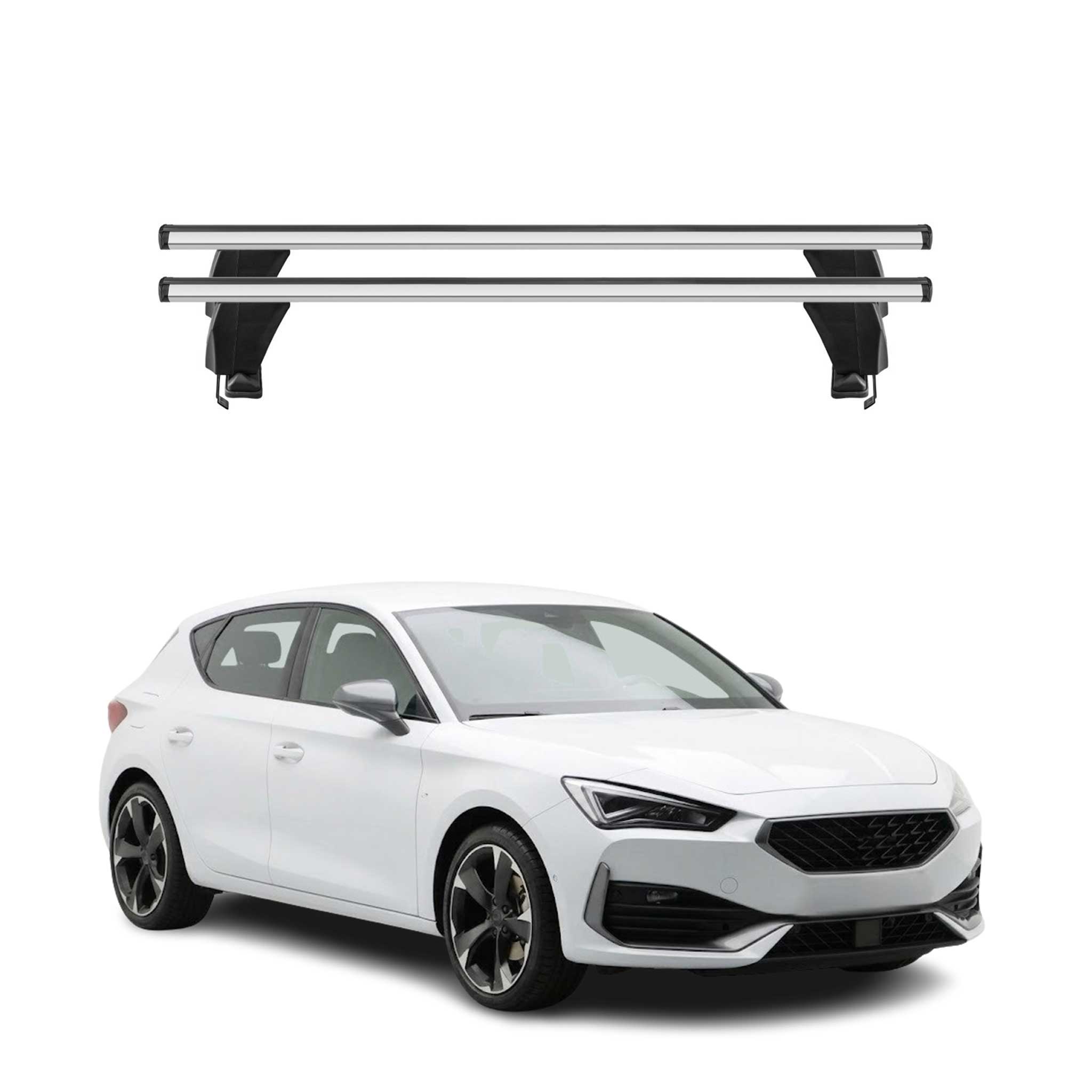 Menabo Dachträger Grundtäger für Cupra Leon IV 2020-2023 Pre-FL Alu Silber 2 tlg