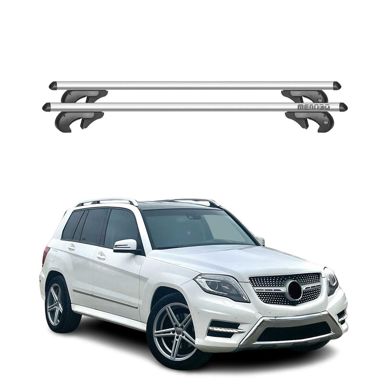 Menabo Dachträger für Mercedes GLK Klasse X204 2008-2015 90kg Alu Silber 2x
