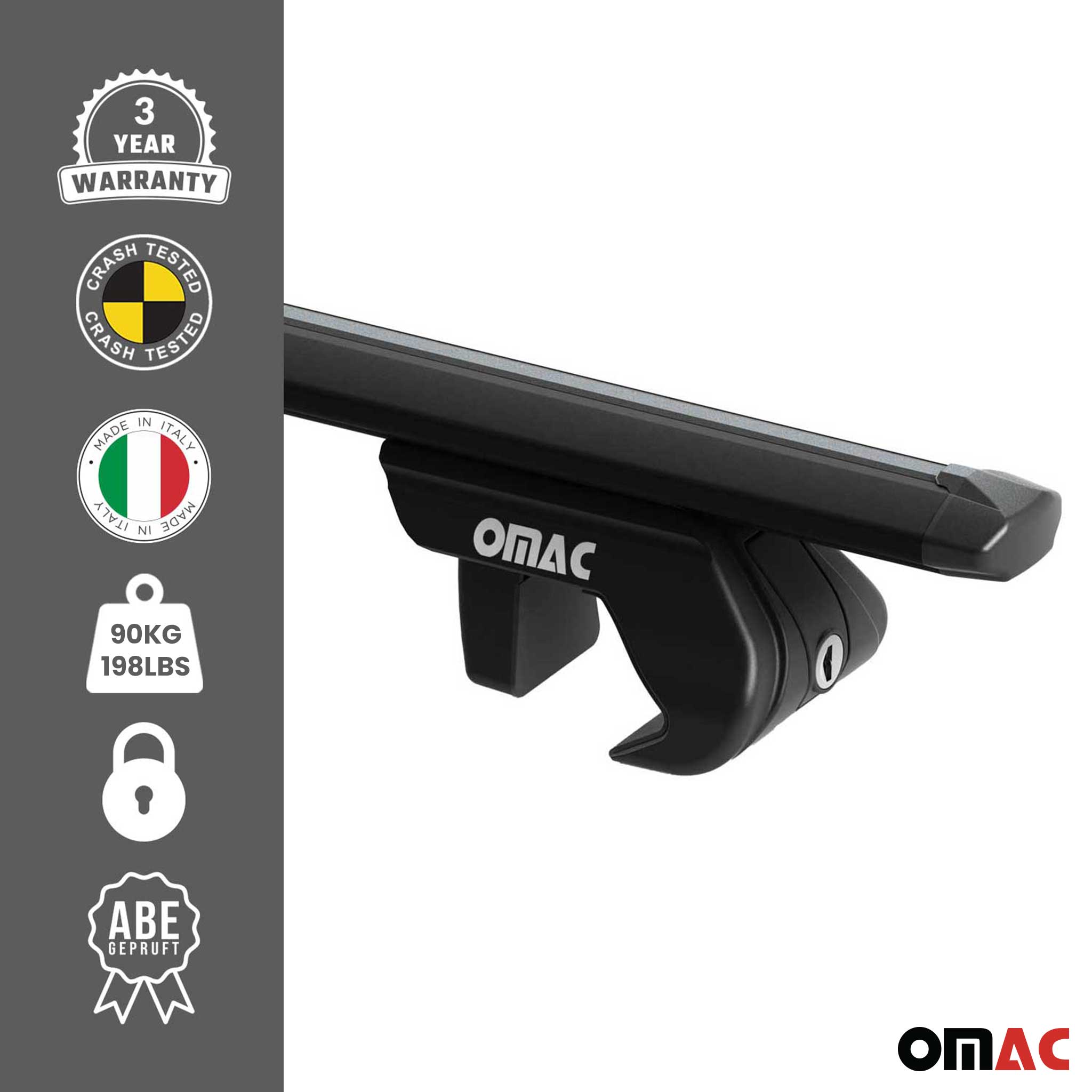 Dachträger Grundtäger für Mazda Demio DW 1998-2002 90kg Aluminium Schwarz ABE
