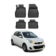 OMAC Gummi Fußmatten für Nissan Micra K14 2017-2023 Premium Gummi Schwarz 4tlg